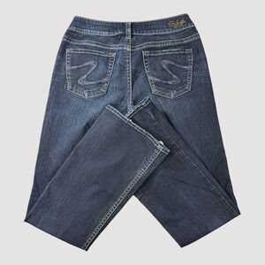 Silver Jeans Women 29x32 Suki Bootcut Stretch Embroidered Whiskered Denim